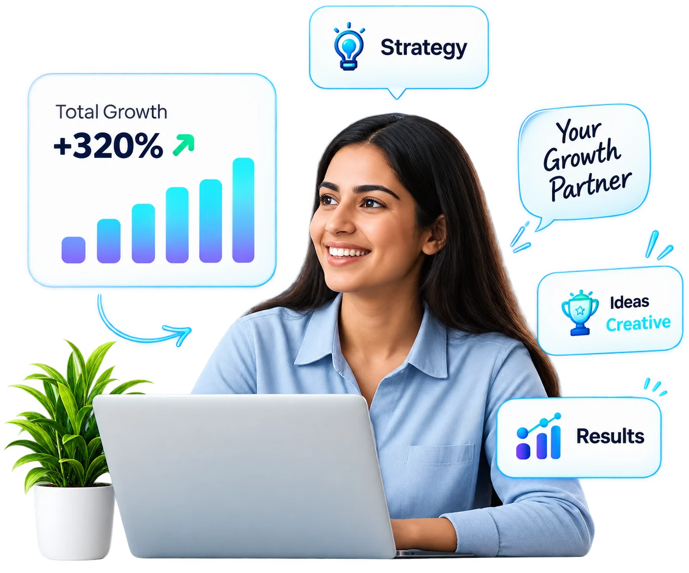 Digital marketing analytics illustration