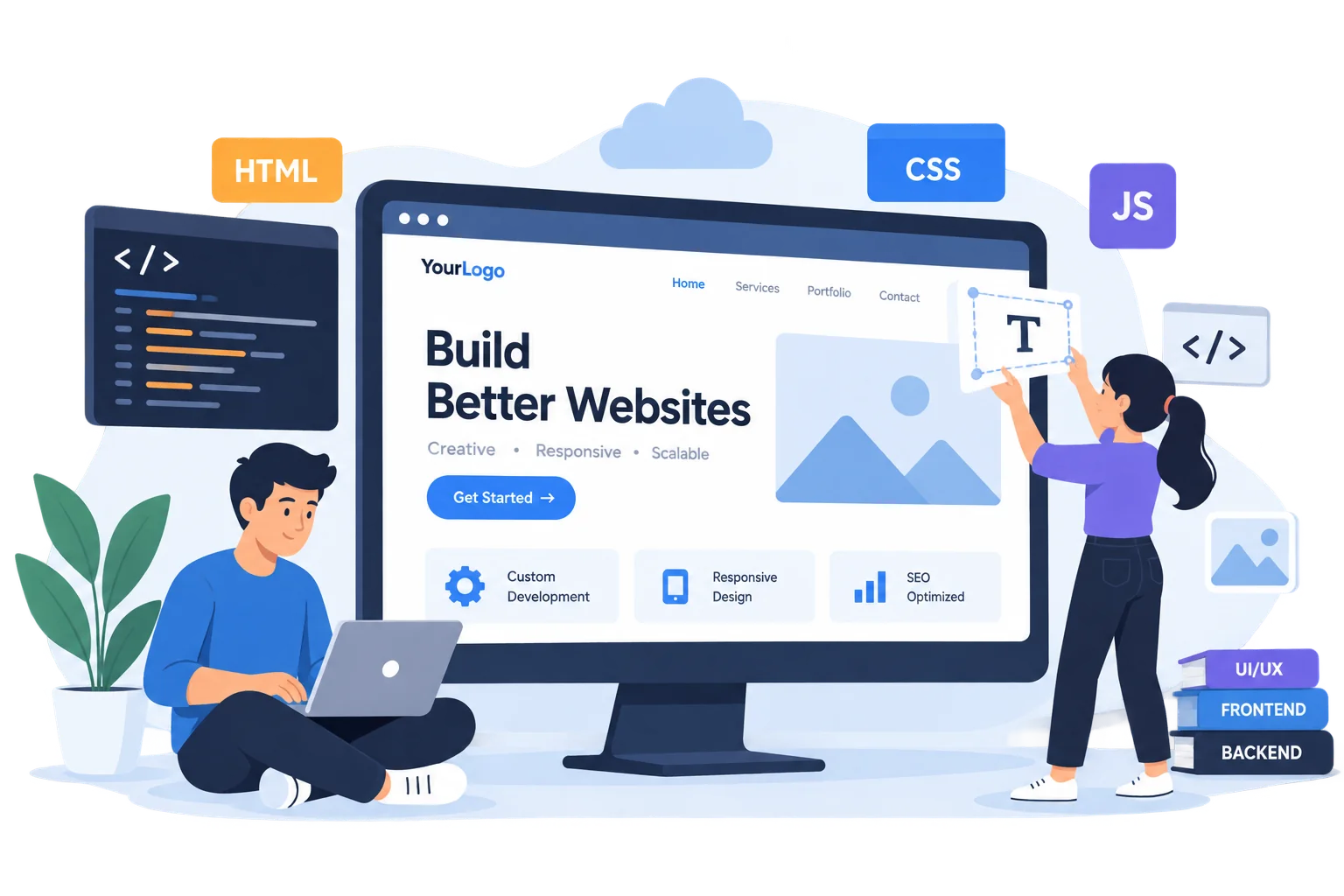 Digital services and web development illustration